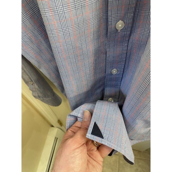 UNTUCKit Blue & Red Plaid Long Sleeve Cotton Button Down Shirt Mens XL - Picture 5 of 6